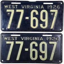 1926 West Virginia License Plates In 2021 License Plate West Virginia Car Number Plates