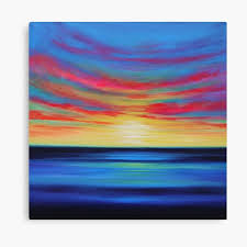 This cactus sunset painting looks simple enough for most beginners. Abstract Sunset Canvas Prints Redbubble
