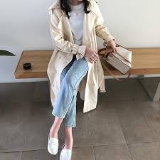 2019 Fall Trench Coat For Women Doble Breasted Long Coat Korean Style Hyuge