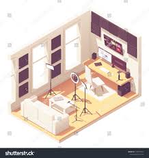 Video Blogger Vlogger Home Studio Workspace Stock Vector Royalty Free 1260715312
