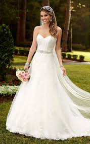 Strapless Sweetheart Lace Princess A Line Wedding Dress With Sash Lace Sweetheart Wedding Dress Strapless Wedding Dress Sweetheart Bridal Dresses