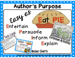 authors purpose anchor charts task cards extension activities