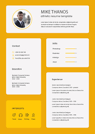 10+ athletic resume psd template free