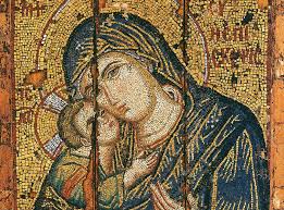 Byzantine Icon Fragment: Theotokos 1