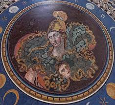 Virgil imagines the cyclopes in hephaestus' forge, who busily burnished the aegis athena wears in her angry moods—a fearsome thing with a surface of gold like scaly. Aegis Wiktionary
