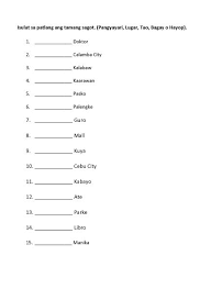 Filipino Worksheet Tao Lugar Bagay Pangyayari Reading Comprehension For Kids Worksheets Folder Cover