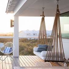 Let S Swing Scoutandnimble Interior Delux Swing Deck Terrace Porch Terrasse Uterom Decoracao De Varanda Balancos De Varanda Exteriores De Casas