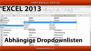 Mehrere Von Einander Abhangige Dropdownlisten Auswahllisten Excel Spanien Madrid Palma De Mallorca Sevilla