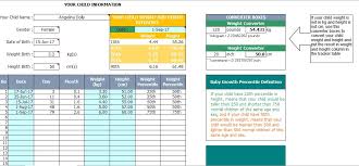 baby growth plan chart template for excel free download