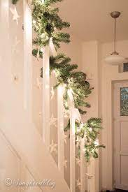 Finally I Have A Christmas Staircase Garland Songbird Christmas Garland Staircase Christmas Stairs Decorations Christmas Staircase Decor
