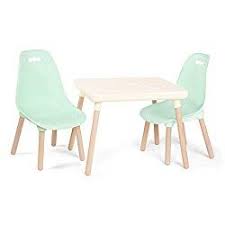 B Spaces By Battat Kid Century Modern Trendy Kids Table And Chairs 1 Table In Ivory And 2 Chairs In Mint Kids Furniture Set For Toddlers Ivory And Min
