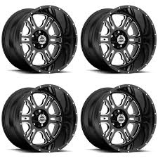 Black 6 Lug Chevy Wheels Set 4 20 Rage Black Milled Wheels 20x12 Fits Lifted 6 Lug Chevy Trucks 6x5 5 Vision Wheel Chevy Trucks Wheel Rims