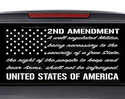 Black And White American Flag Back Window Decal 2nd Amendment Car Decal Window Decal Usa Decal 2nd Vinyl Window Decals Window Decals Wooden American Flag