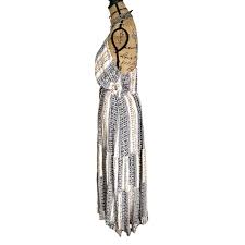 ANGIE Womens V NECK MAXI DRESS spaghetti straps - SIZE L - LARGE