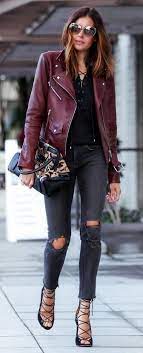 Brand New Girl S Motorcycle Soft Genuine Lambskin Leather Slim Fit Jacket Wo 14 Burgundy Leather Jacket Outfit Leather Jacket Outfits Burgundy Leather Jacket