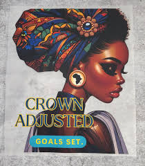 Patch Party Club, 12", "crown Adjusted. Goals Set" (1-pc) Ready to Press,  DTF Transfer, Apparel Decorating, Tshirt Transfer for Pressing