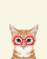 Ginger Cute Cat With Glasses Hipster Cat Art For Dorm College Decor Funny Cat Lady Meme Canvas Print By Petfriendly In 2021 Hipster Cat Art Hipster Cat Cat Art