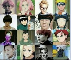 Korean Stars And Anime Look A Likes G Dragon G Dragon Hairstyle Naruto Characters