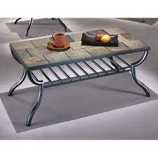 You might also like this photos or back to cheap slate coffee table set ideas and trend in 2016. Bowery Hill Slate Tile Rectangular Coffee Table In Black Walmart Com Walmart Com