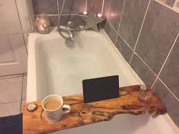 Live Edge Solid Yew Bath Caddy Bespoke Rustic Bath Board Tray Tablet Holder Free Uk P P In 2020 Rustic Bath Bath Caddy Wine Glass Holder