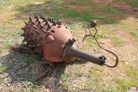 Echidna Sculpture Australian Spiny Anteater Metal Sculpture Scrap Metal Art Metal Garden Art
