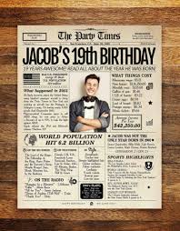 19 Geburtstag Zeitung Poster Zeichen Druckbare 19 Jahre Vor Etsy In 2020 18th Birthday Gifts For Boys 18th Birthday Birthday Gifts For Boys