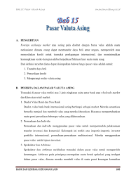 Travelers cheque tersebut dapat dicairkan. Pasar Valuta Asing