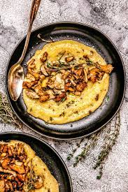 Truffle Polenta With Mushrooms The Bitery Recipe Mushroom Polenta Polenta Stuffed Mushrooms
