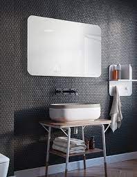 Home › bathroom furniture › bathroom mirrors › standard mirrors › hib tapio rectangular bathroom mirror with the tapio is an elegant portrait bevelled edge mirror with a glass shelf on chrome struts. Bathroom Mirror Round Corners Mirror For You