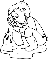 Gideon blow your horn coloring sheet. Summer Coloring Page Boy Watching Ant Hill Coloring Home