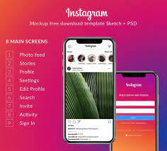 Download Instagram Ui Kit 2018 9 Screens Free Psd Sketch Freebiesui