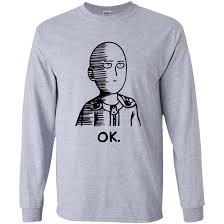 One Punch Man Saitama Ok Long Sleeve T Shirt The Wholesale T Shirts Co One Punch Man Wholesale T Shirts T Shirt Supreme flex modern fit long sleeve shirt. one punch man saitama ok long sleeve t