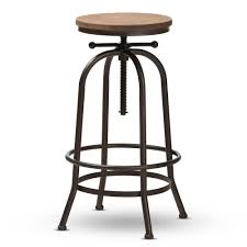 Baxton Studio Aline 28 In Oak Brown And Rust Bar Stool 150 9121 Hd The Home Depot In 2020 Wood Counter Stools Counter Stools Adjustable Stool