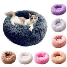 Replacement ivory plush pet cat snuggle bed for natural paradise scratch barrel. Cat Beds Round Comfy Calming Dog Bed For Cats Soothing Bed Dog Anti Anxiet House For Cat Fleece Marshmallow Cat Bed Cushion Cat Beds Mats Aliexpress