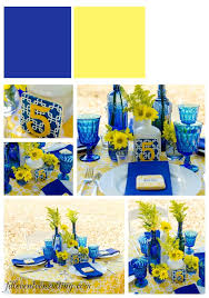 Cobalt Blue And Yellow Tablescape Pensacola Wedding Planner Fleur De Lis Event Consulting Cobalt Blue Weddings Yellow Wedding Decorations Diy Wedding Table