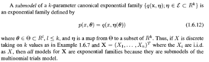Definitions For An Exponential Family To Be Curved Or Flat Mathematics Stack Exchange