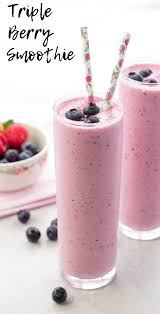 Triple Berry Smoothie Simply Made Recipes Recipe Berry Smoothie Recipe Smoothie Recipes With Yogurt Berry Smoothie