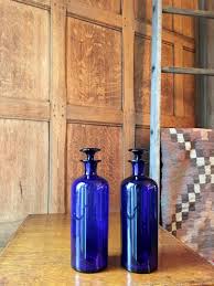 Shop for apothecary jars glass online at target. Antique Apothecary Bottle With Stopper Cobalt Blue Glass Bottle Blue Glass Apothecary Jar