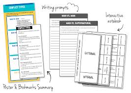 Conflict Types In Literature Interactive Notebook Bookmarks Summary Poster In 2020 Literature Interactive Notebook Interactive Notebooks Types Of Conflict