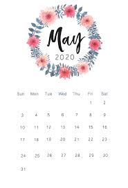 Floral May 2020 Desk Calendar In 2020 Desk Calendars Desk Calendar Free Monthly Calendar Template