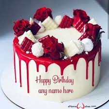 Write Name On Pictures With Enamewishes By Stylizing Their Names And Captions By Generating Text On Red Ve Red Velvet Cake Image Red Birthday Cakes Velvet Cake