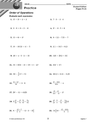 You can either print the screen utilizing the large image loaded on the web page or you can download the professional print ready. Practice Order Of Operations Worksheet For 6th 9th Grade Lesson Planet