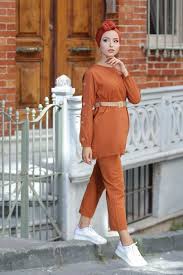 Tofisa Tunik Pantolon Kemer Kiremit 02 7642 Pantolon Kemer Tunik
