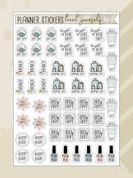 Treat Your Self Planner Stickers Calendar Stickers Sheet Of Etsy In 2020 Planner Stickers Calendar Calendar Stickers Planner Stickers