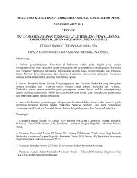 Contoh surat lamaran kerja yang baik dan benar. Perka Bnn Ri No 2 Thn 2011 Ttg Tata Cara Penanganan Tersangka Atau Te