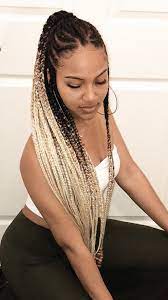 Blackhairstyles Cornrowboxbraids Ombre Hair Blonde Braided Hairstyles Long Hair Styles