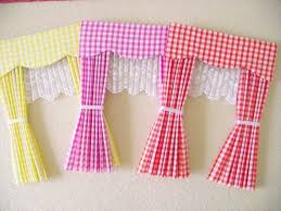 Articles Similaires A Barbie Poupee Maison Vichy Rideaux Rideaux Avec Bandeau Festonne Filets Et Embras Fabric Doll House Doll House Curtains Barbie Doll House