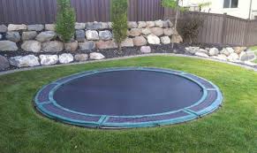 how to sink a trampoline in the ground