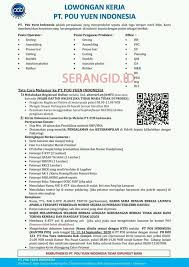 Jun 19, 2021 · lpduk dan panitia besar pekan paralimpik nasional (peparnas) xvi 2021 papua menandatangani mou terkait dana komersial peparnas xvi papua. Tata Cara Melamar Ke Pt Pou Yuen Indonesia Pabrik Nike September 2020 Serangid