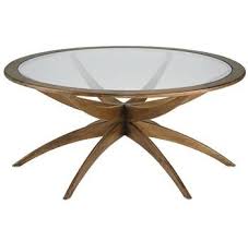 Henry Mid Century Weathered Walnut Round Coffee Table 42 Inch Coffee Table Contemporary Coffee Table Glass Top Coffee Table